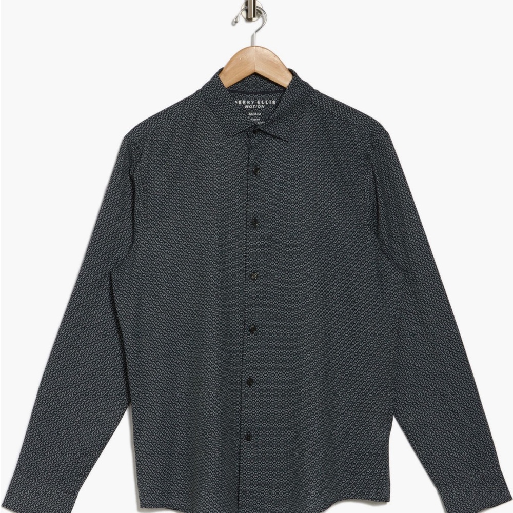 Men's Perry Ellis Sapphire Patterned Shirt